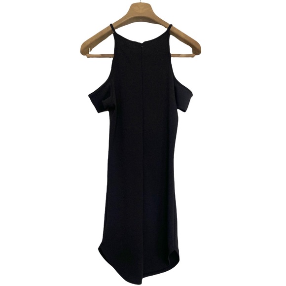 SM•NWT•STREETWEAR SOCIETY•BLACK COLD SHOULDER BODYCON MIDI DRESS• - Picture 1 of 6